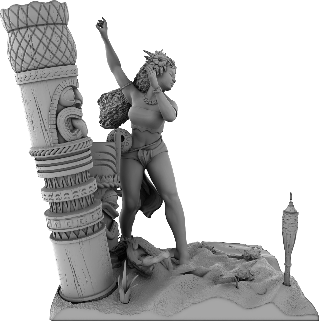 Amra 3D Art - Seasons - Summer - 75mm Pin Up/Figure/Model/Diorama - Helios3DPrinting