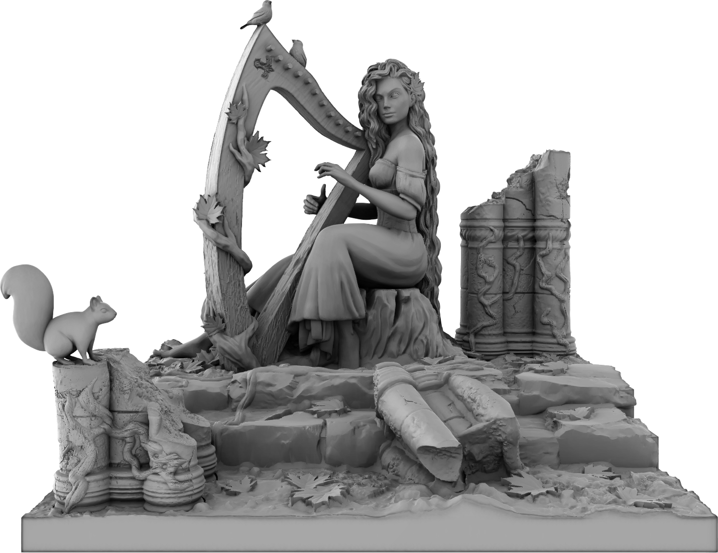 Amra 3D Art - Seasons - Autumn - 75mm Pin Up/Figure/Model/Diorama - Helios3DPrinting