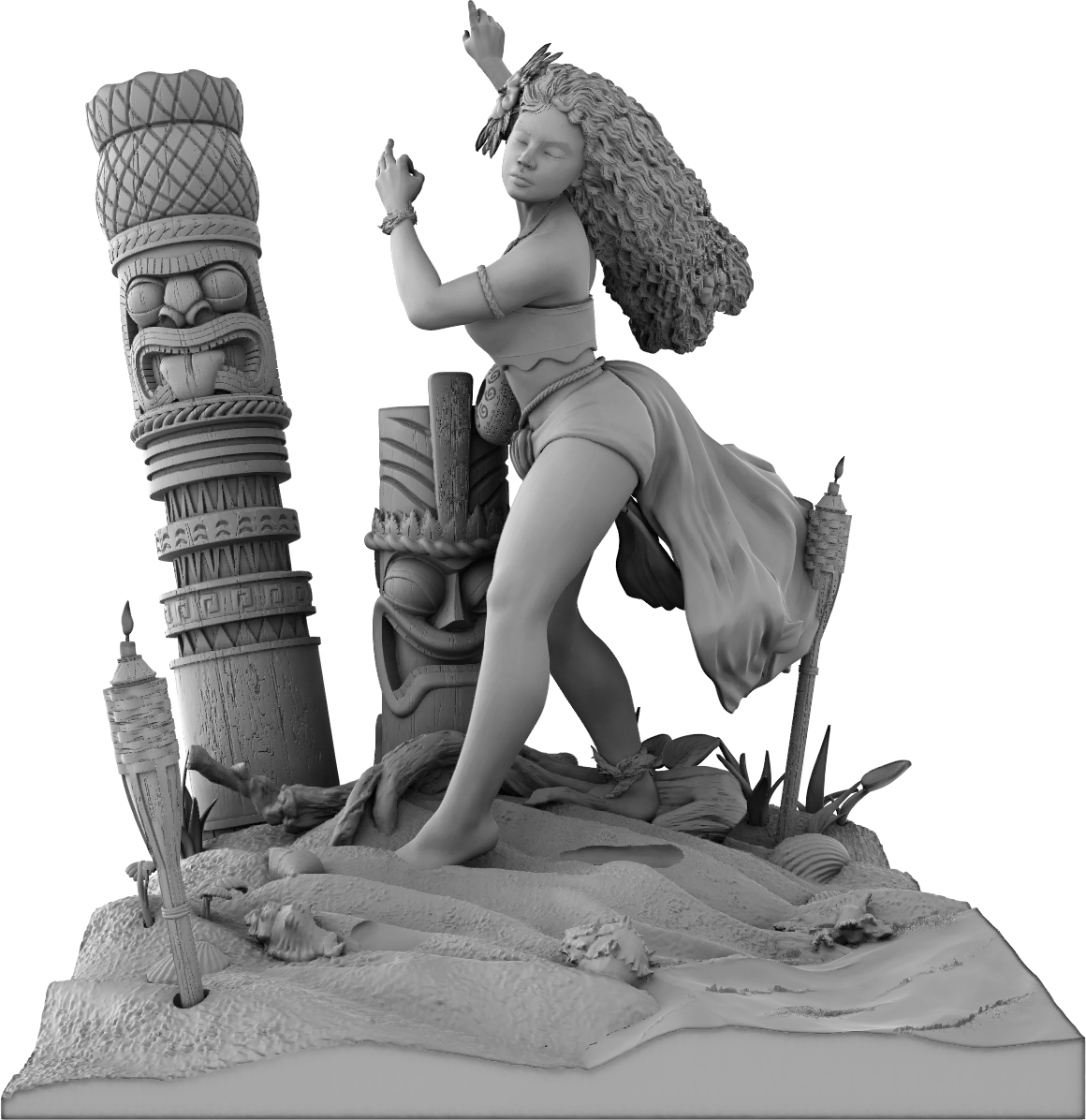 Amra 3D Art - Seasons - Summer - 75mm Pin Up/Figure/Model/Diorama - Helios3DPrinting