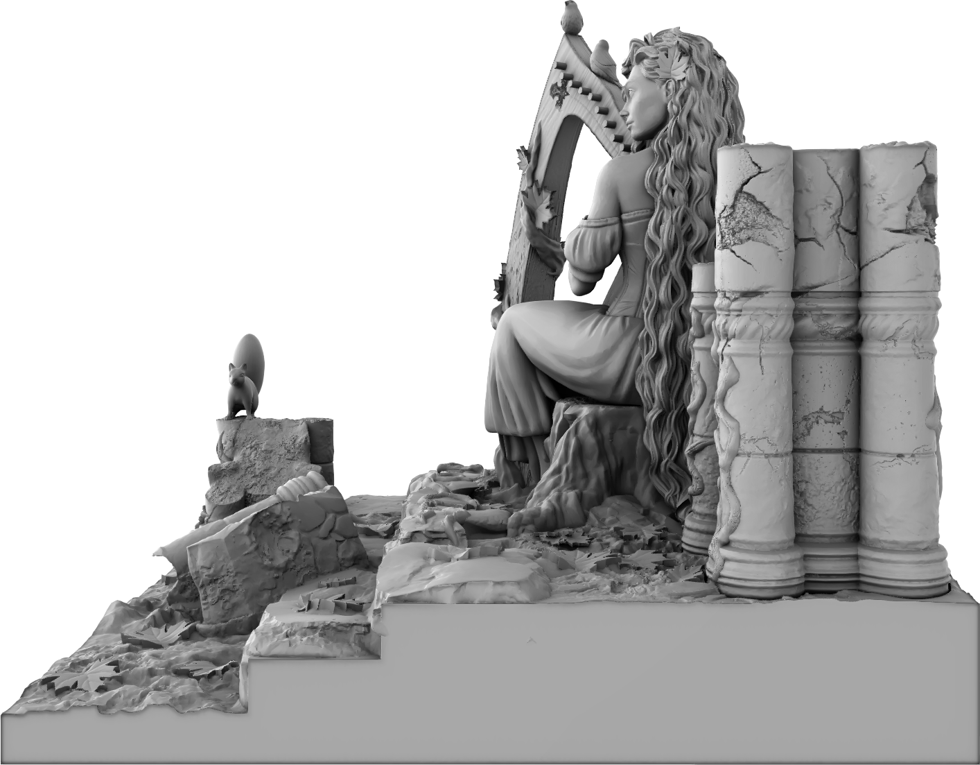 Amra 3D Art - Seasons - Autumn - 75mm Pin Up/Figure/Model/Diorama - Helios3DPrinting