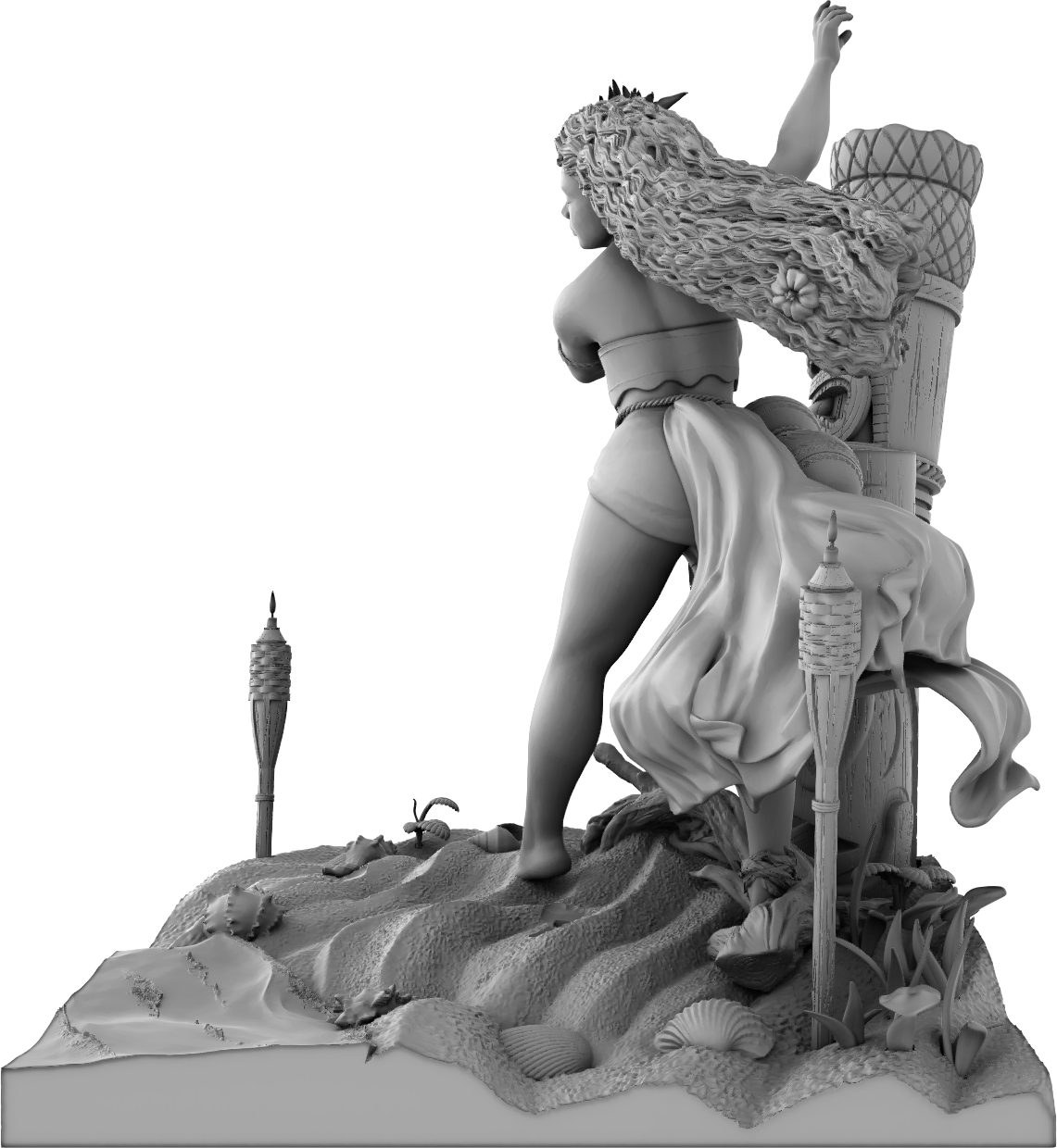 Amra 3D Art - Seasons - Summer - 75mm Pin Up/Figure/Model/Diorama - Helios3DPrinting