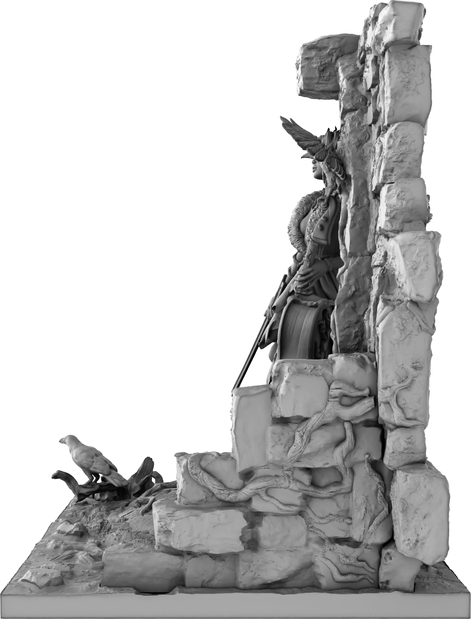 Amra 3D Art - Seasons - Winter - 75mm Pin Up/Figure/Model/Diorama - Helios3DPrinting