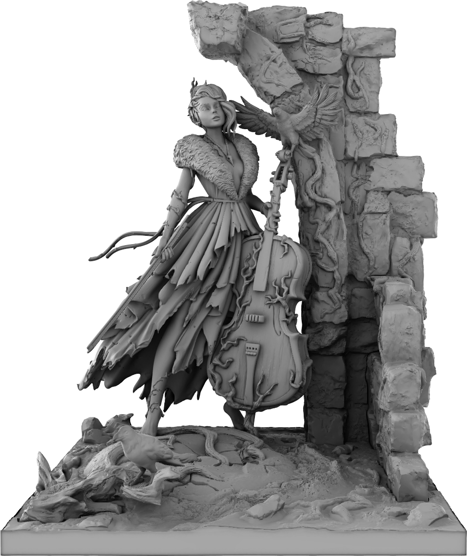 Amra 3D Art - Seasons - Winter - 75mm Pin Up/Figure/Model/Diorama - Helios3DPrinting