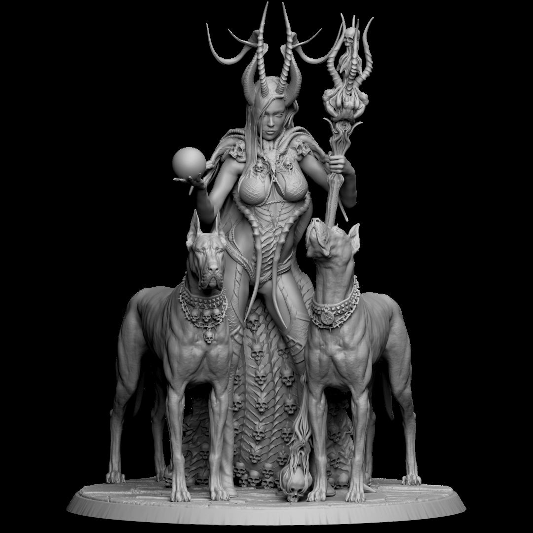 Printomancer - Astarte with Dogs - 32/75mm Pin Up/Figure/Model/Diorama