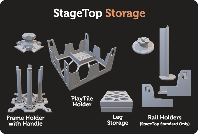 StageTop: 3D Printed Modular Gaming Board/Table - Storage