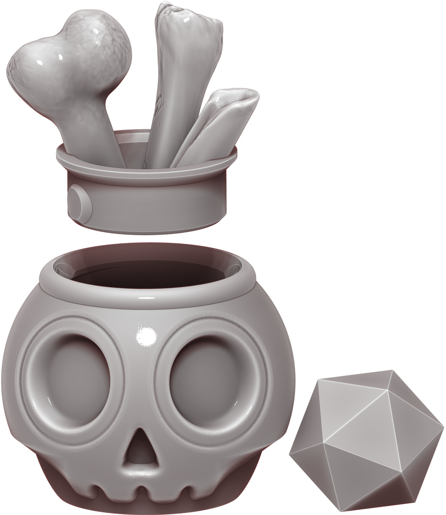 Ars Moriendi - Tiny Potions Dice Holder - Skull - DnD/TTRPG/Roleplaying/Wargames - Helios3DPrinting