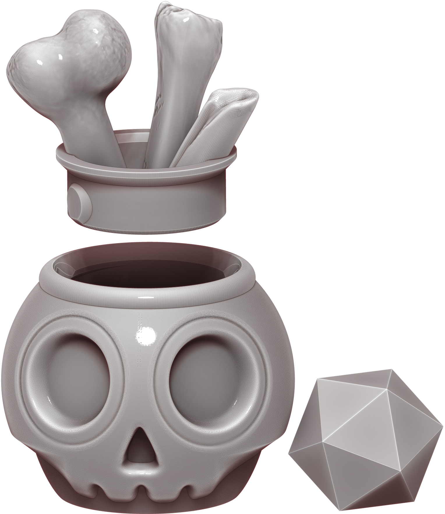 Ars Moriendi - Tiny Potions Dice Holder - Skull - DnD/TTRPG/Roleplaying/Wargames - Helios3DPrinting