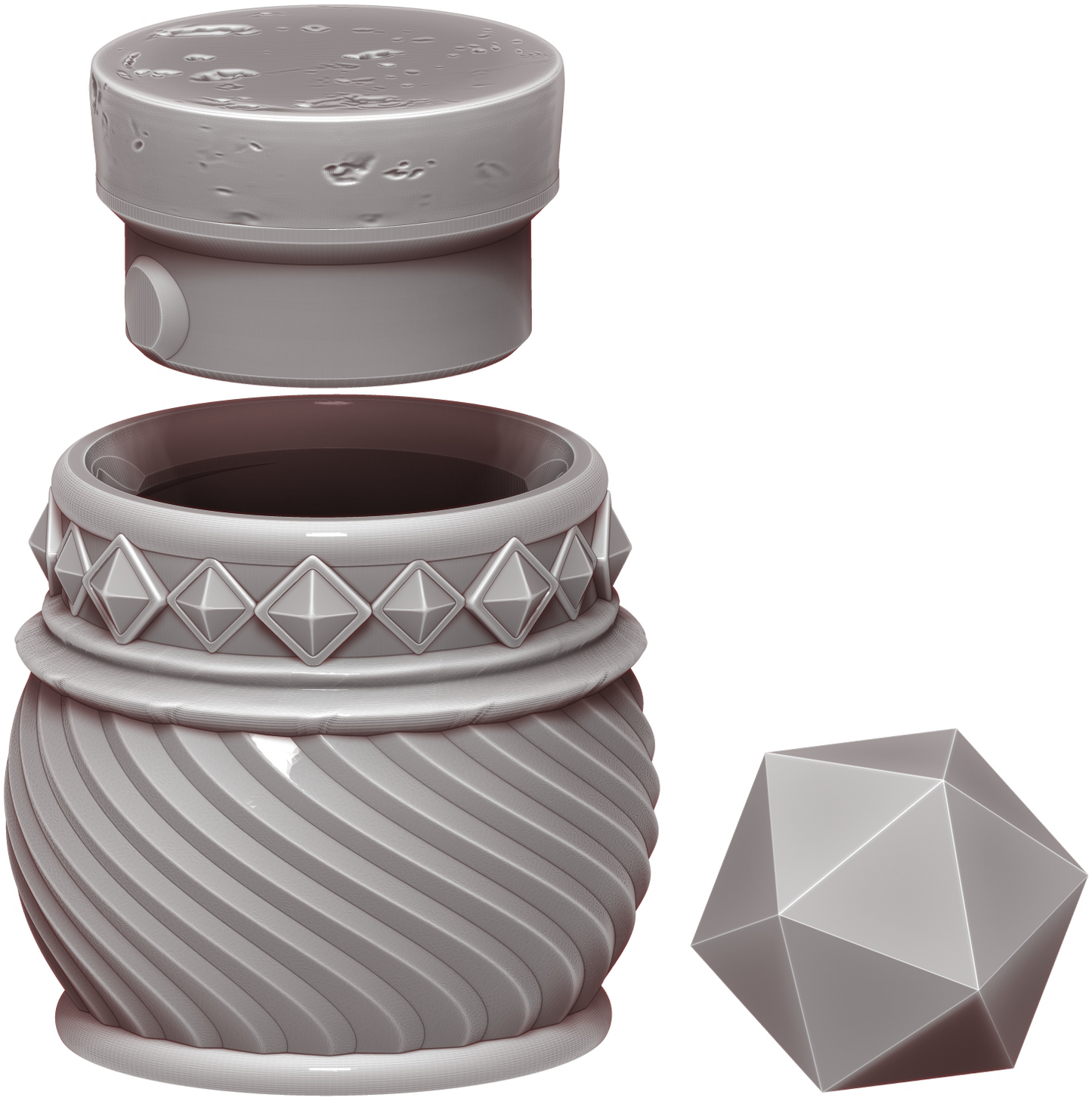 Ars Moriendi - Tiny Potions Dice Holder - Swirly 1 - DnD/TTRPG/Roleplaying/Wargames - Helios3DPrinting