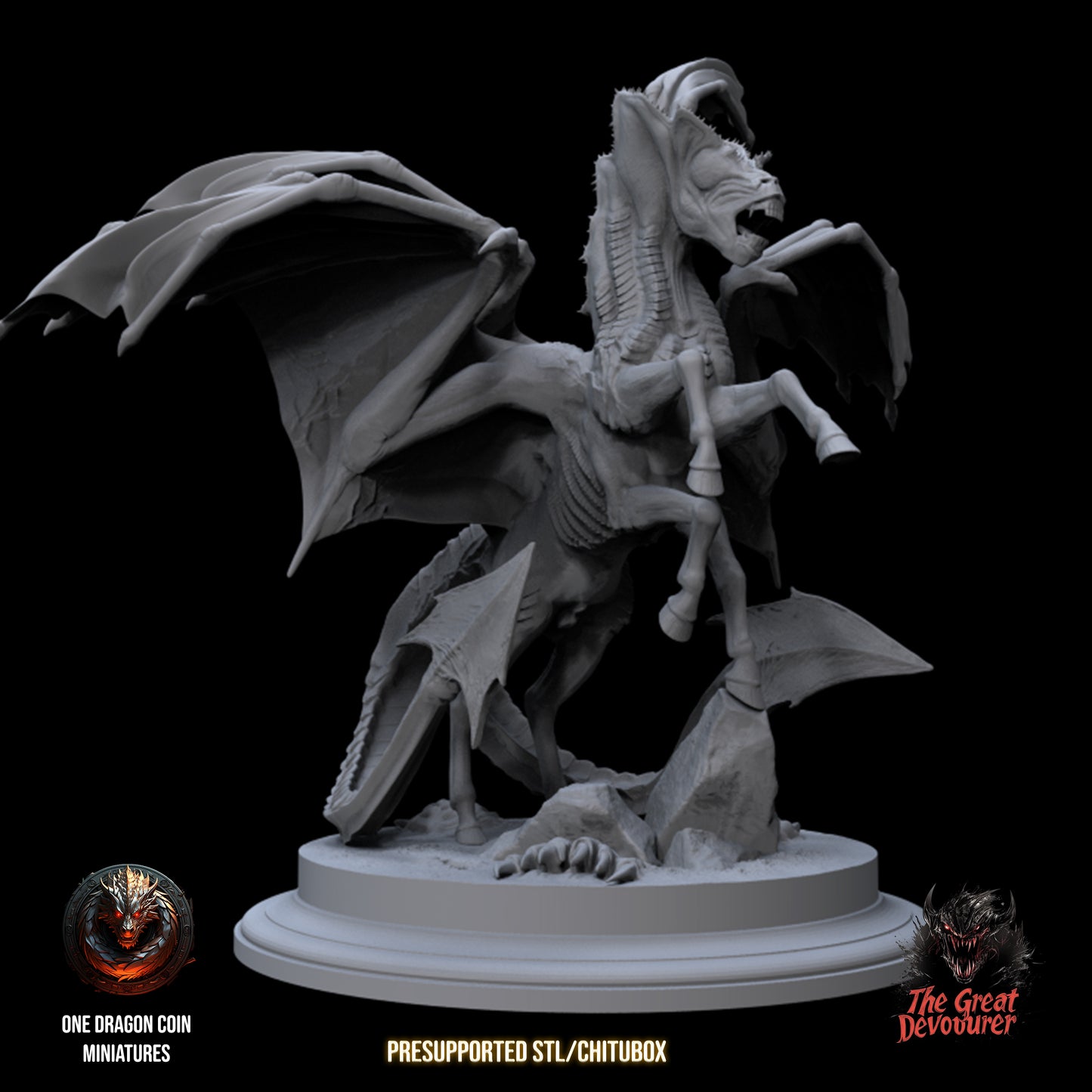 One Dragon Coin - Winged Nightmare - DnD/TTRPG Figure/Miniature