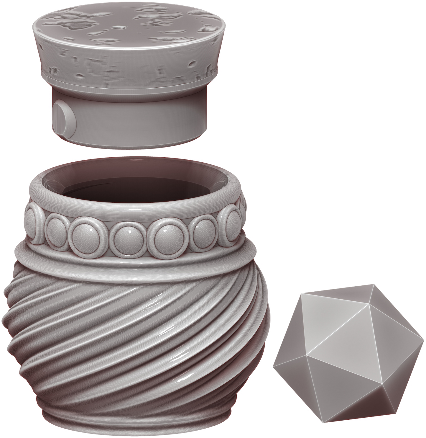 Ars Moriendi - Tiny Potions Dice Holder - Swirly 2 - DnD/TTRPG/Roleplaying/Wargames - Helios3DPrinting