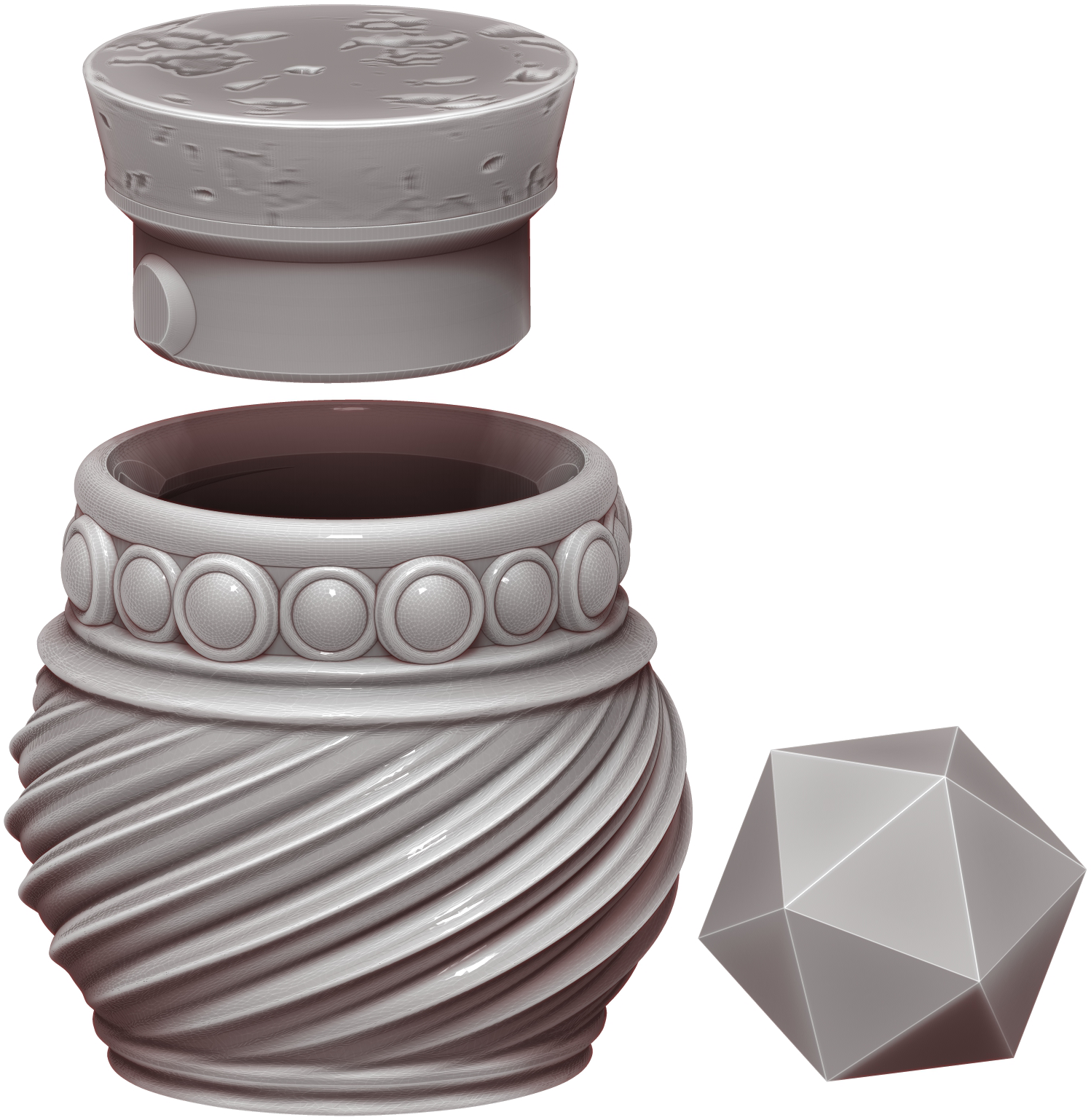 Ars Moriendi - Tiny Potions Dice Holder - Swirly 2 - DnD/TTRPG/Roleplaying/Wargames - Helios3DPrinting