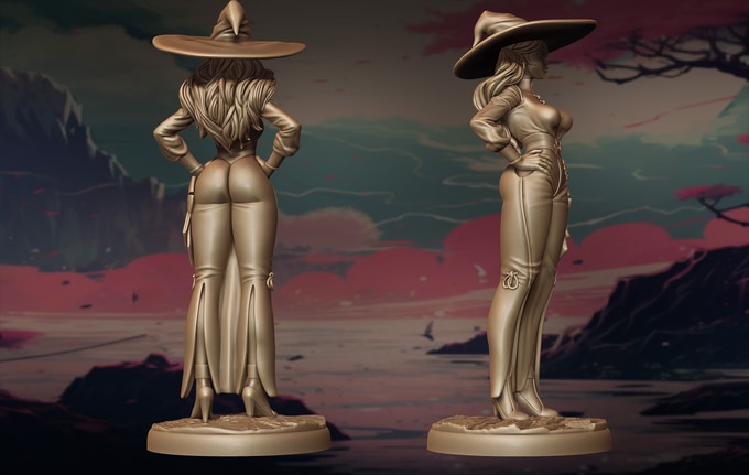 Lily's Minis - Guardian Sisters II - Ophelia Grimroot - 75mm Pin Up/Figure/Model/Diorama