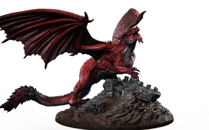 Aether & Alchemist - Red Dragon - DnD/TTRPG Figure/Miniature - Helios3DPrinting
