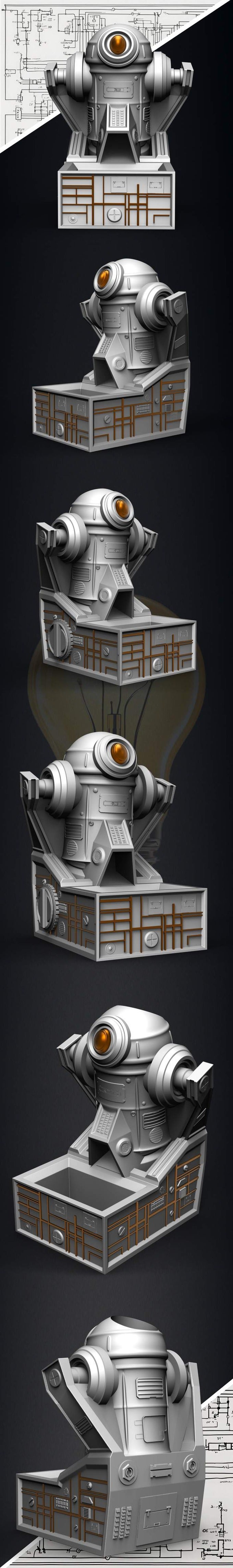 Slope3D - Robot (CycloDroid41) Dice Tower - DnD/TTRPG/Roleplaying/Wargames