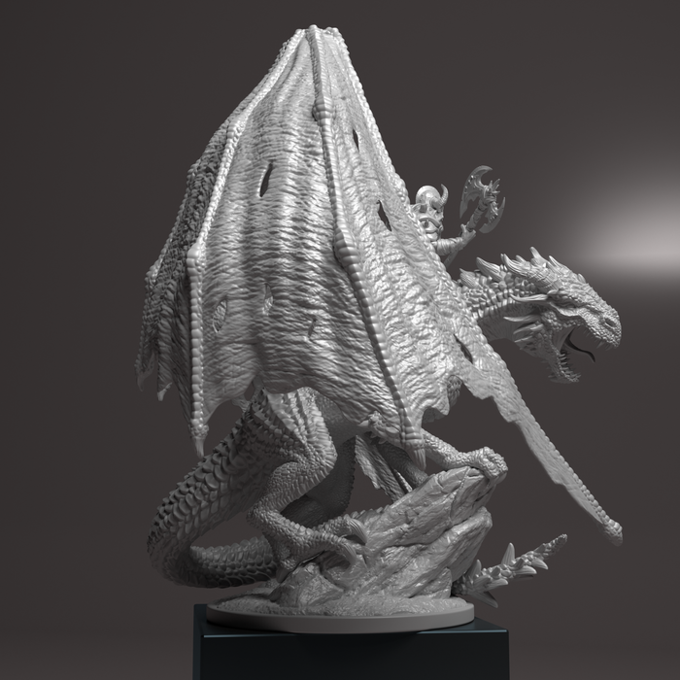 Nocturna - Drakor the Dragonrider - 75mm Pin Up/Figure/Model/Diorama