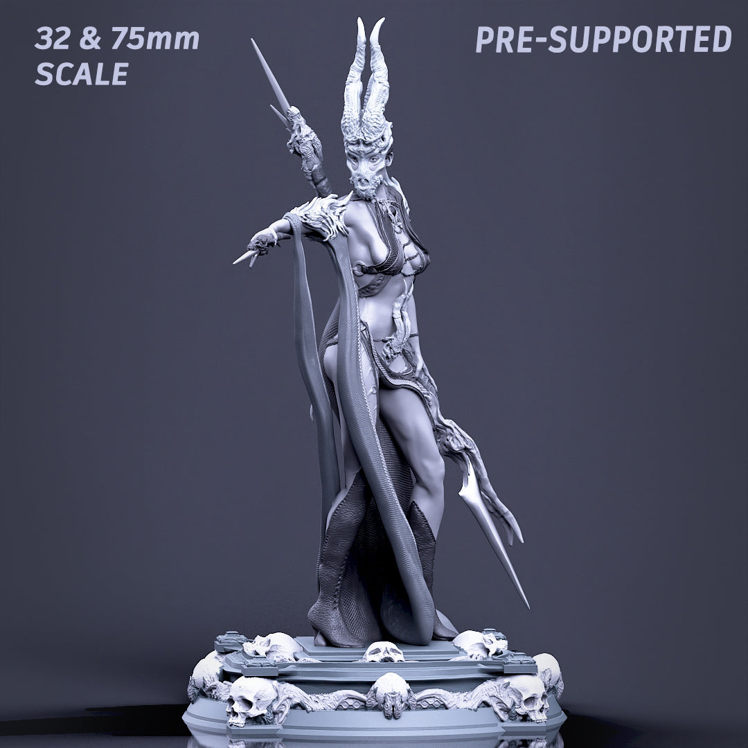 Printomancer - Boneflesh Necropriestess - 32/75mm Pin Up/Figure/Model/Diorama