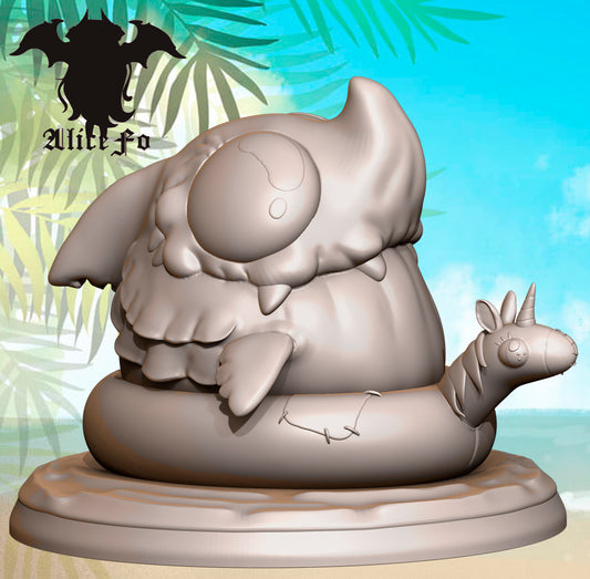 AliceFo - Chibi Monsters - Shark in Pool - DnD/TTRPG Figure/Miniature
