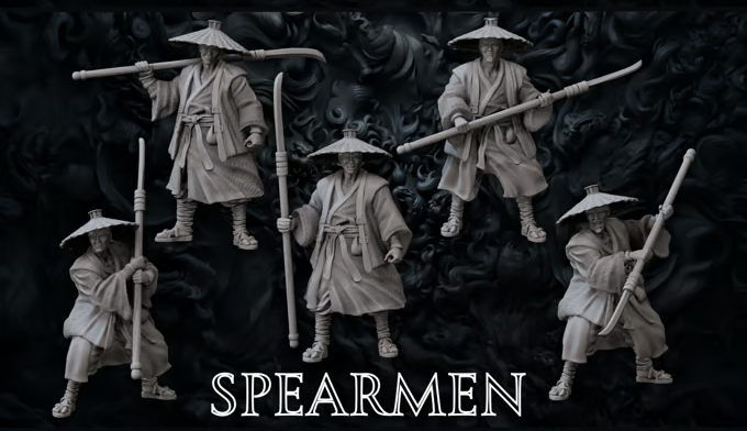 Forged Path - Tokugawa Ronin - Spearman - DnD/Pathfinder/TTRPG Figure