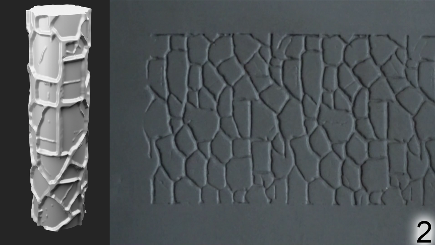 Jorrit - Texture Rollers #09 - Clay Roller for Scenery/TTRPG/Pottery Embossing