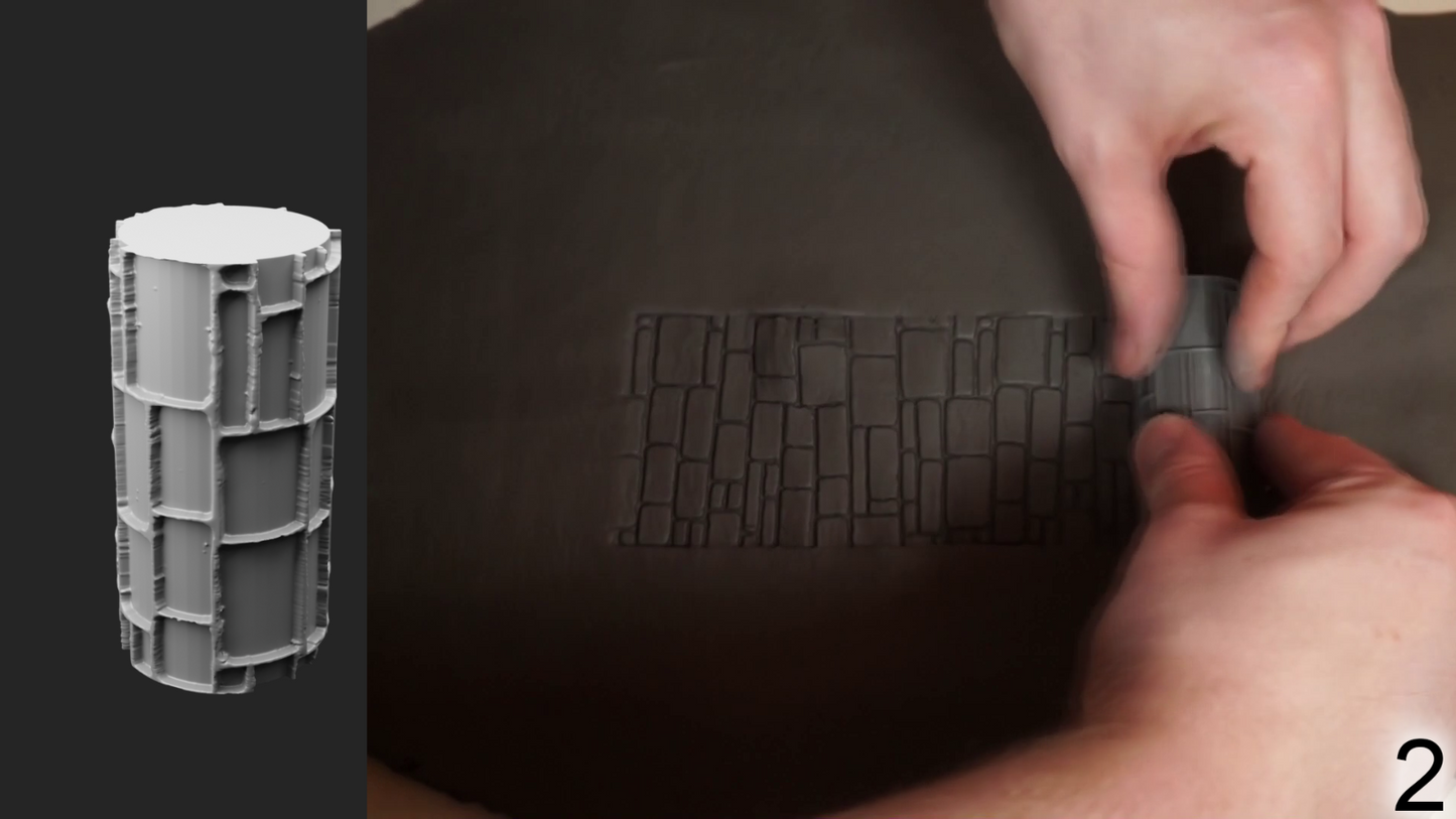 Jorrit - Texture Rollers #01 - Clay Roller for Scenery/TTRPG/Pottery Embossing