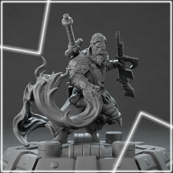 Brayan Nafarrate - Technomancer #4 - 3 Poses - DnD/TTRPG Figure/Miniature