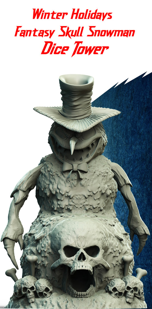 Slope3D - Skull Snowman Dice Tower - DnD/TTRPG/Roleplaying/Wargames