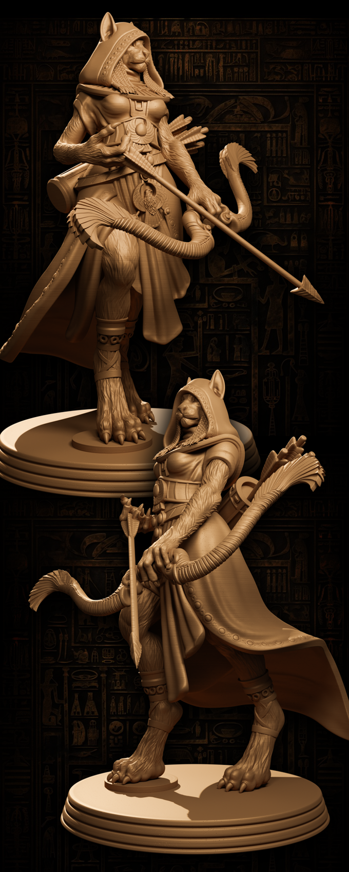 Jugglers Miniatures - Egyptians - Tabaxi Archer - 75mm Pin Up/Figure/Model/Diorama