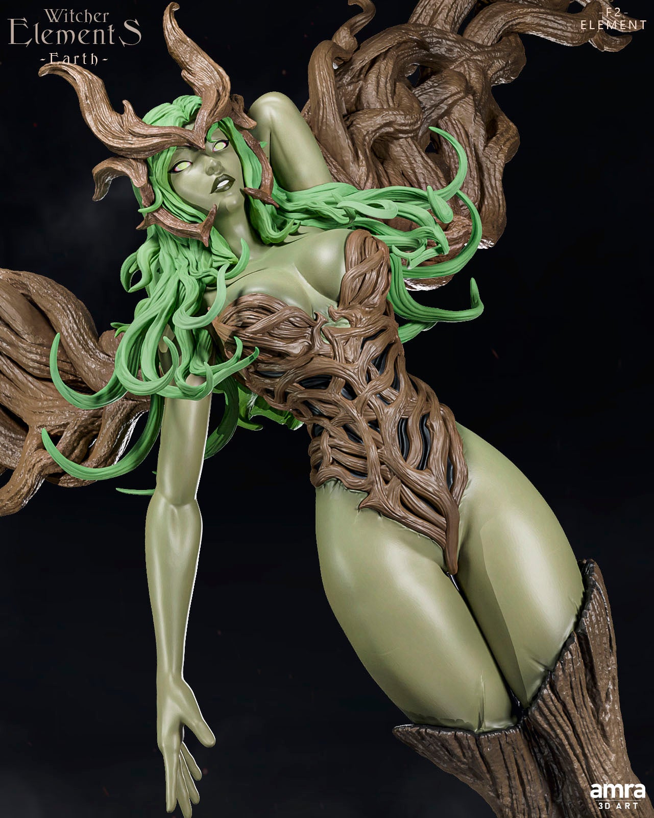 Amra 3D Art - Witcher Elements - Earth #1 - 80mm Pin Up/Figure/Model/Diorama - Helios3DPrinting