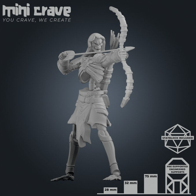 Mini Crave - Xiona Undeads - Archer #2 - DnD/TTRPG Figure/Miniature