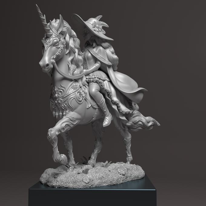 Nocturna - Mighty Unicorn - 75mm Pin Up/Figure/Model/Diorama