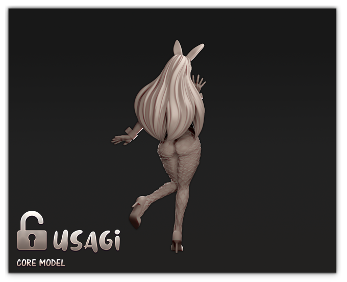 Doki3D - Usagi - 75mm Pin Up/Figure/Model/Diorama