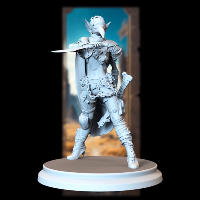 Broken Sword - Post Apocalyptic Elves - Kai Stormcaller - 75/100mm Pin Up/Figure/Model/Diorama