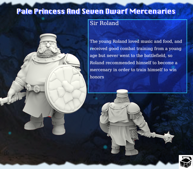 Minihoard - Princess & Dwarven Mercs - Sir Roland - DnD/TTRPG Figure/Miniature