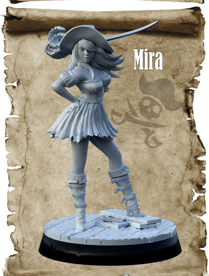 Wild Miniatures - Pirate Girls - Mira - 32/75mm Pin Up/Figure/Model/Diorama