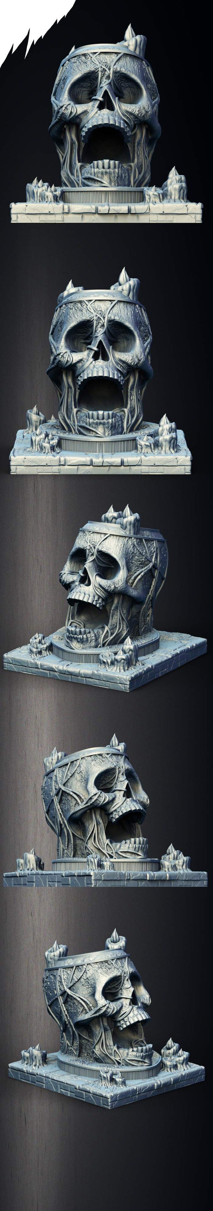 Slope3D - Ancient Skull (Vine) Dice Tower - DnD/TTRPG/Roleplaying/Wargames