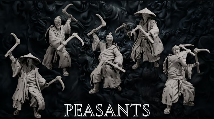 Forged Path - Tokugawa Ronin - Peasants - DnD/Pathfinder/TTRPG Figure