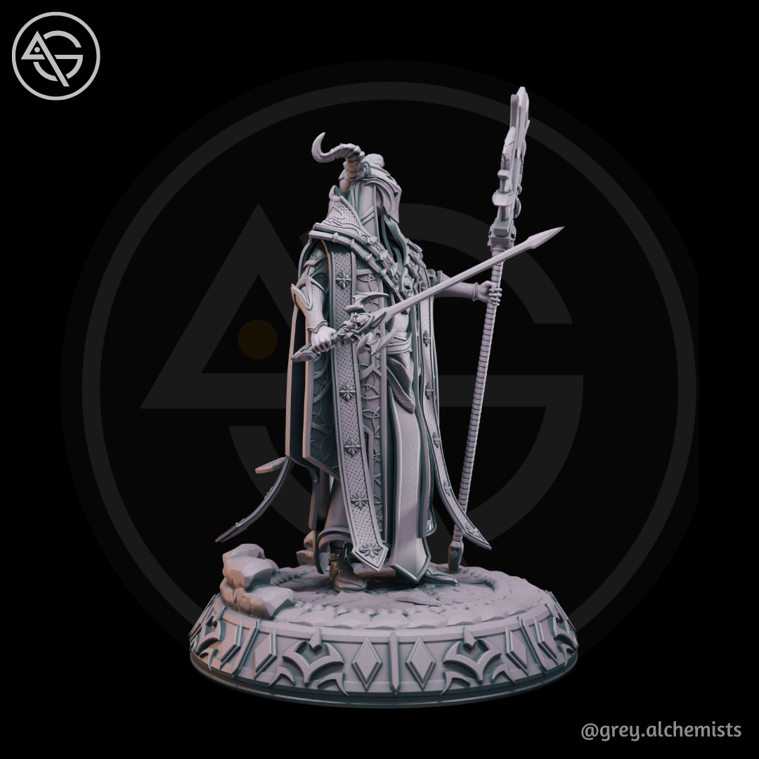 Grey Alchemists - Tiefling Warlock - 32mm/75mm DnD/Pathfinder/TTRPG Figure