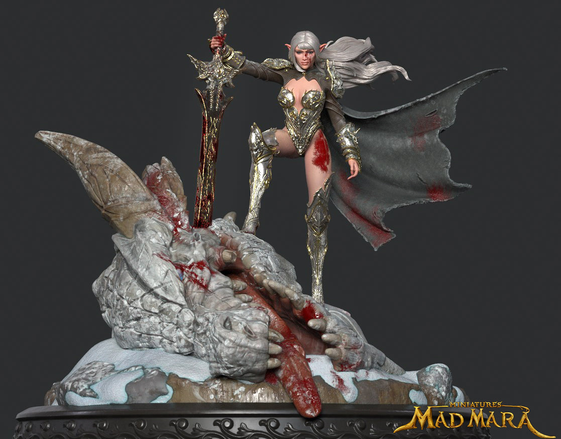 Mad Mara Miniatures - Dragon Slayer - 120mm Pin Up/Figure/Model/Diorama