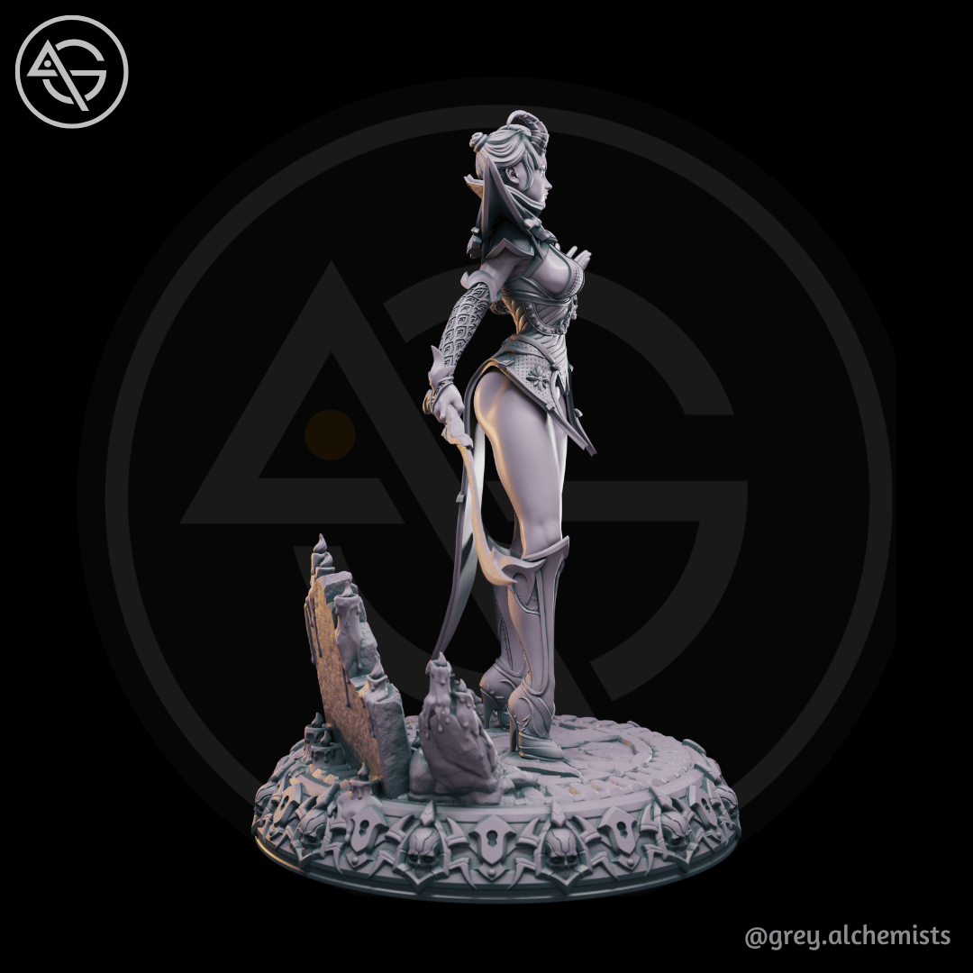 Grey Alchemists - Tiefling Warrior - 32mm/75mm DnD/Pathfinder/TTRPG Figure