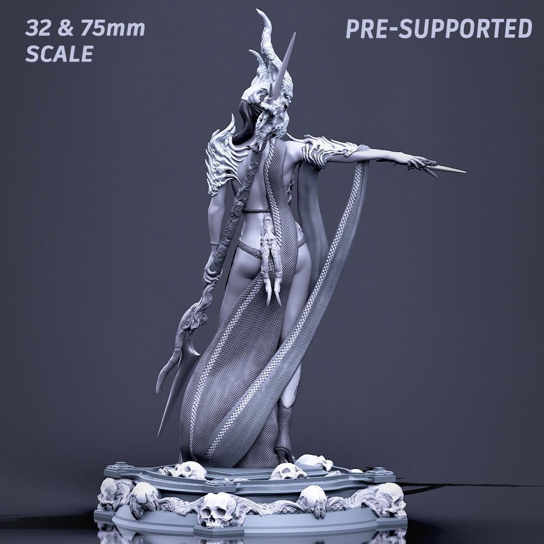 Printomancer - Boneflesh Necropriestess - 32/75mm Pin Up/Figure/Model/Diorama