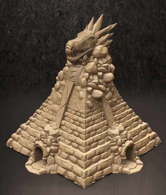 Slope3D - Pyramid (Dragon) Dice Tower - DnD/TTRPG/Roleplaying/Wargames