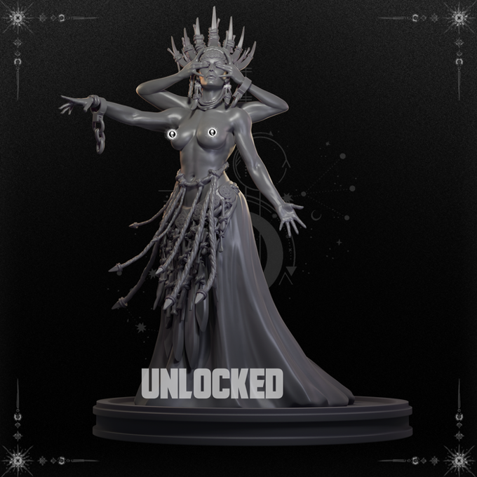 Black Fins Miniatures - Shar, Queen of Dark - 75mm Pin Up/Figure/Model/Diorama