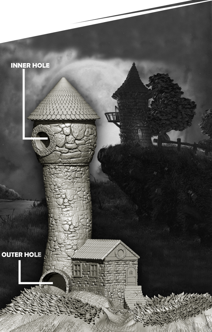 Slope3D - Goblin Hut Dice Tower - DnD/TTRPG/Roleplaying/Wargames