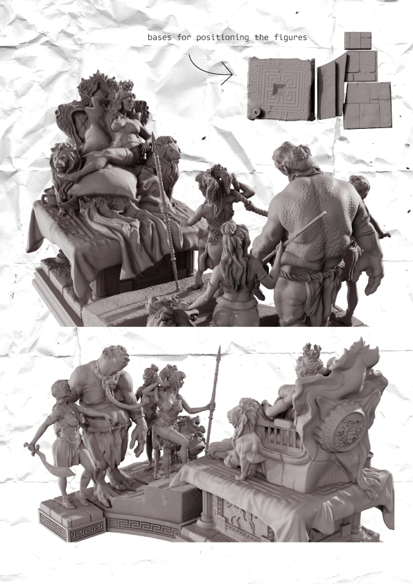 Devi Miniatures - Amazons - Full Diorama - 75mm Pin Up/Figure/Model/Diorama