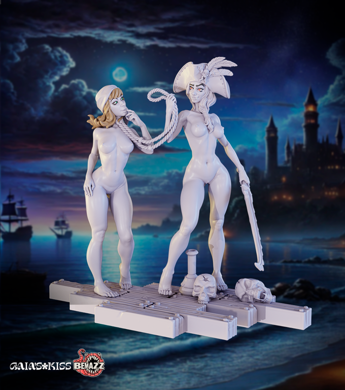 Gaia Miniatures - Zaira & Undead Servant - 75mm Pin Up/Figure/Model/Diorama