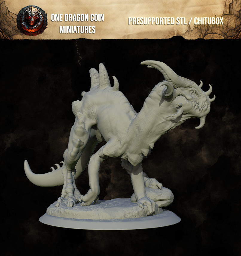 One Dragon Coin - Earthspike Drake - DnD/TTRPG Figure/Miniature
