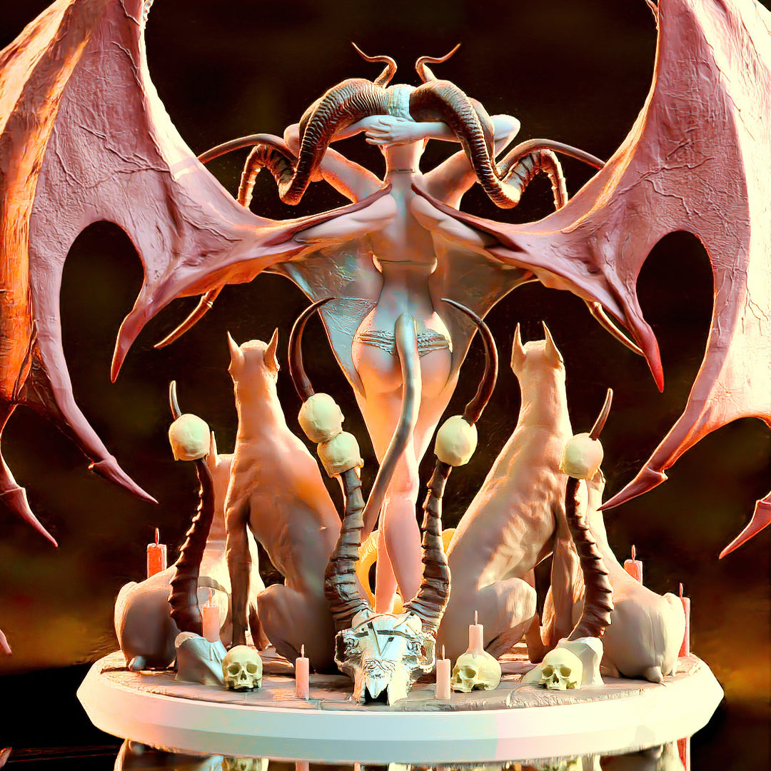 Printomancer - Lilith with Dogs - 32/75mm Pin Up/Figure/Model/Diorama