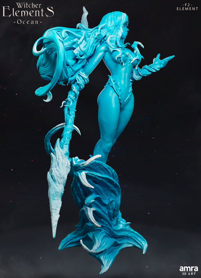 Amra 3D Art - Witcher Elements - Ocean #2 - 80mm Pin Up/Figure/Model/Diorama - Helios3DPrinting