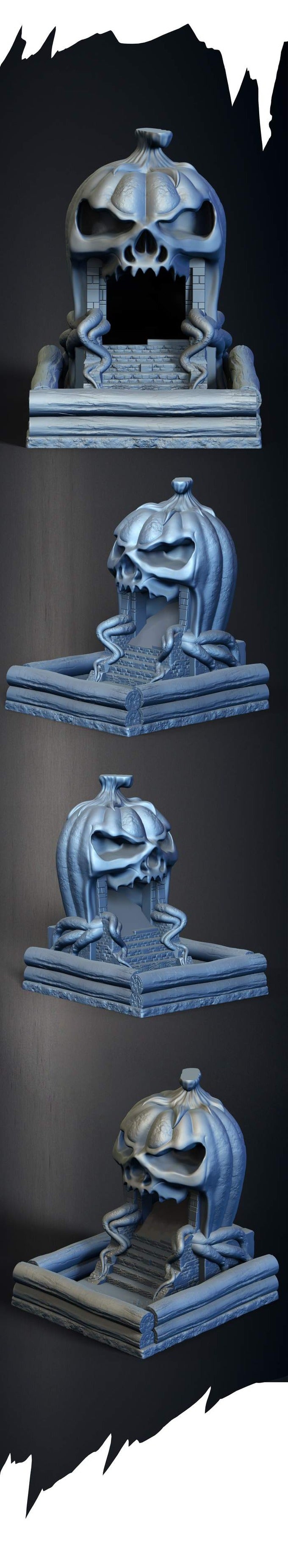 Slope3D - Pumpkin (Fortress) Dice Tower - DnD/TTRPG/Roleplaying/Wargames