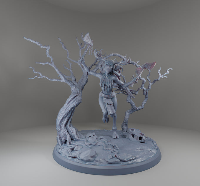 Alain Viesca - Deer Woman (Attack) - 32/75/120mm Pin Up/Figure/Model/Diorama - Helios3DPrinting